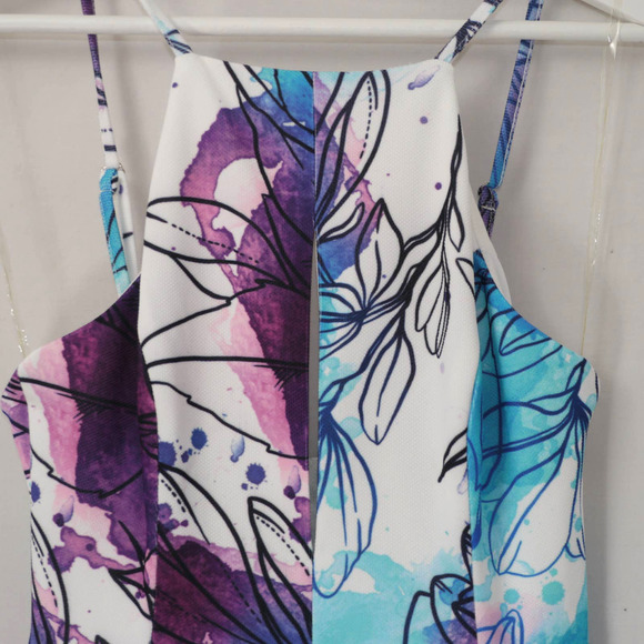 Tiger Mist Floral Watercolor Print Dress Size M - Picture 3 of 12